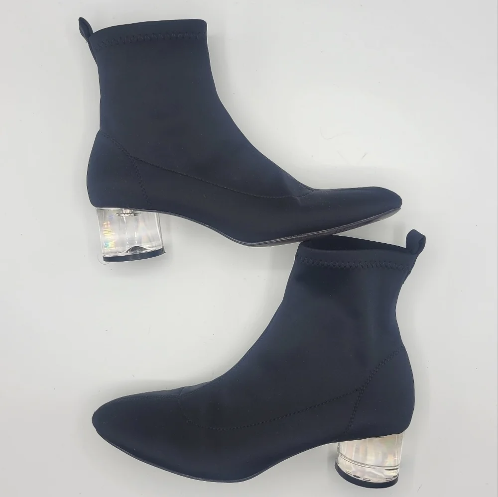 Zara booties with clear rounded heal size 35